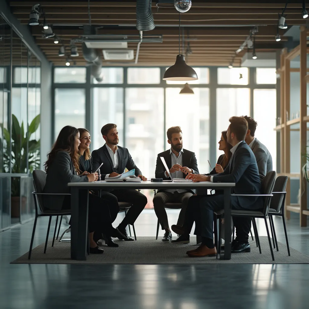 Equipo de consultores en oficina moderna